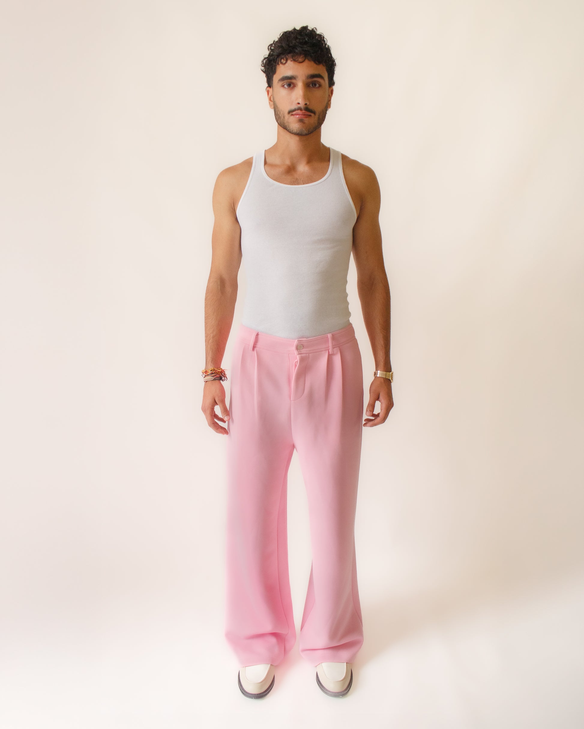Rosé Pleated Sweatpants