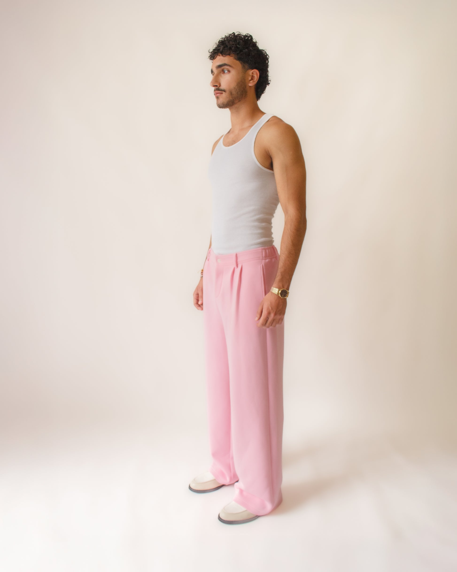 Rosé Pleated Sweatpants
