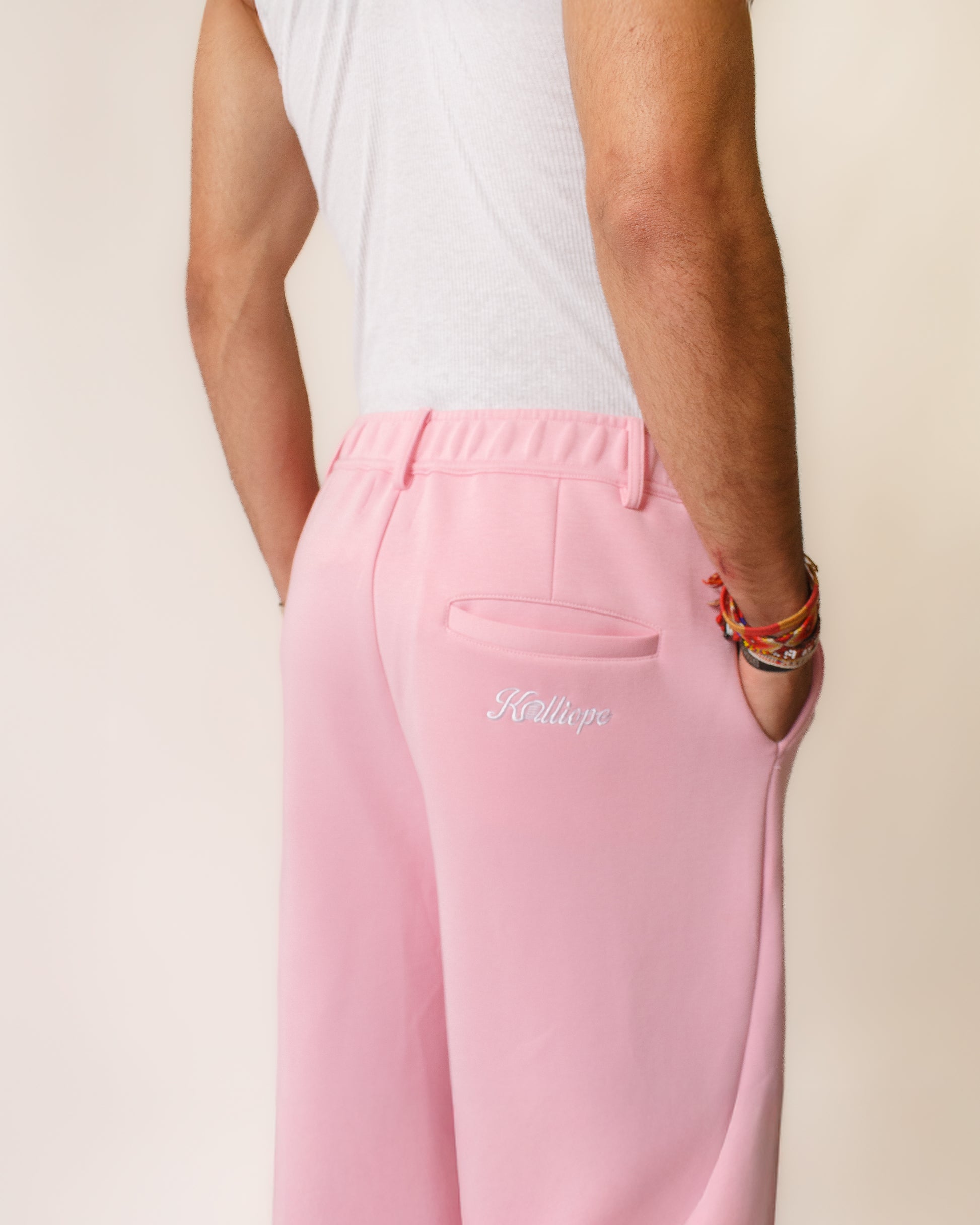 Rosé Pleated Sweatpants
