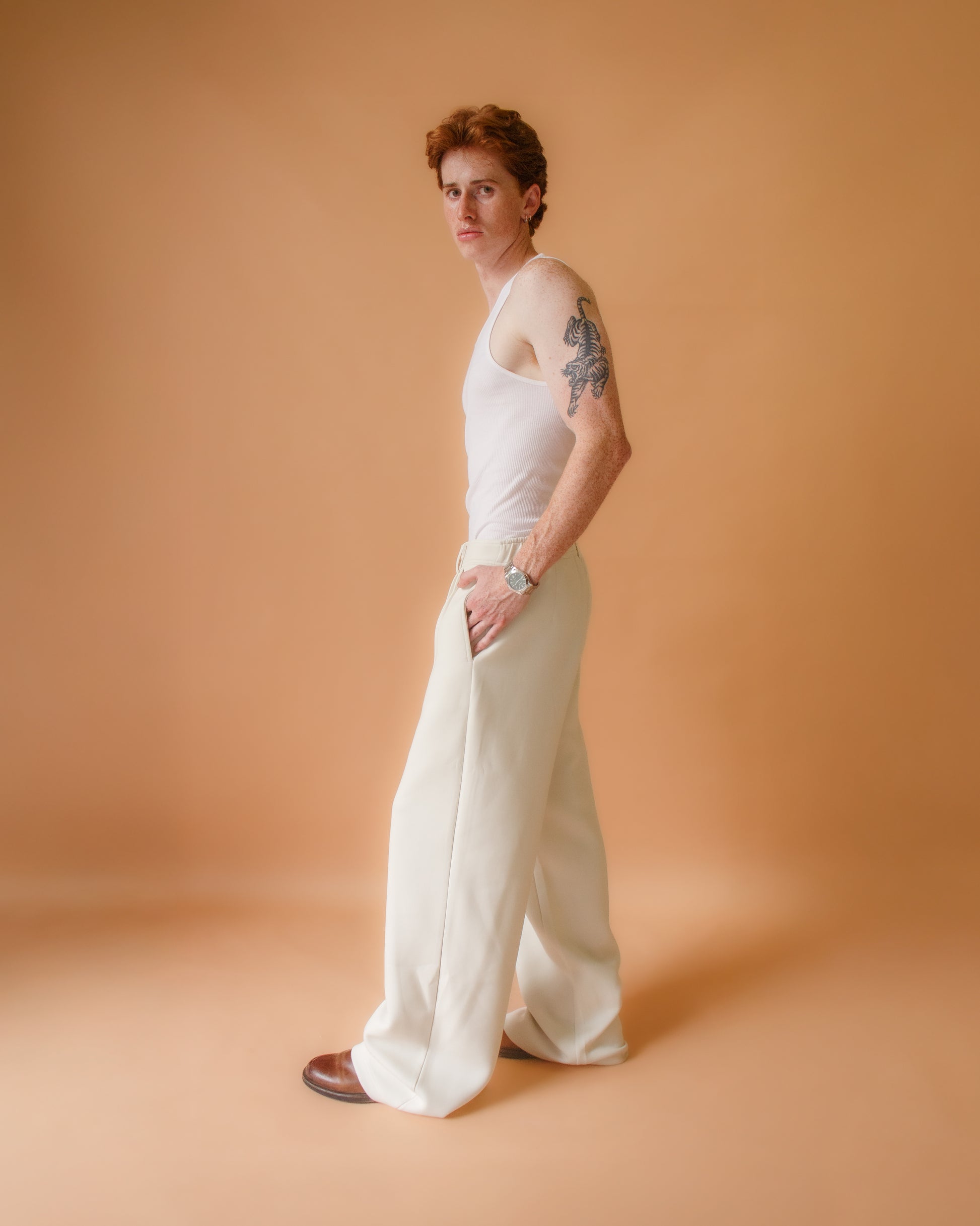 Cosmic Latte Pleated Sweatpants